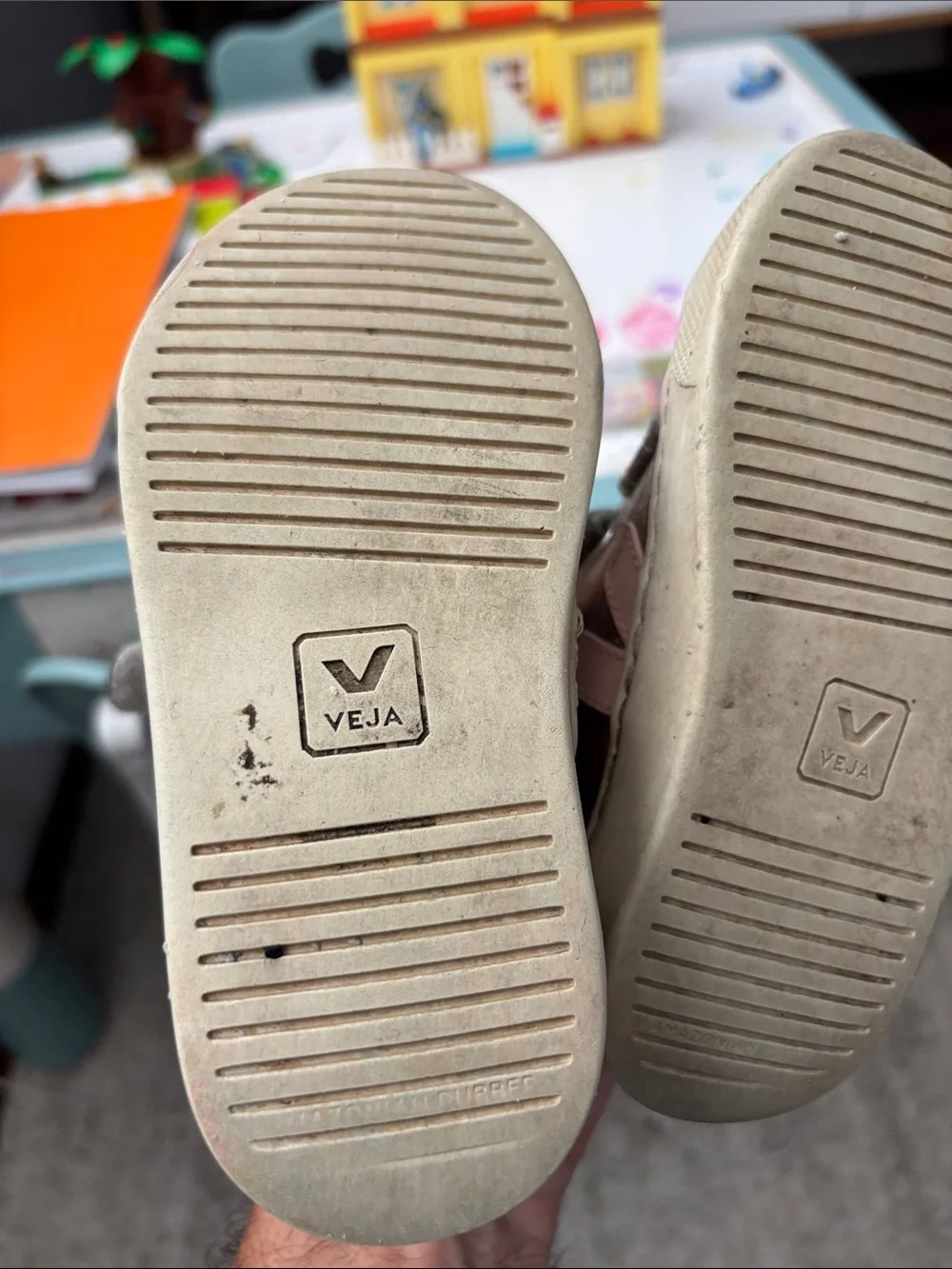 Veja Metallic Bronze Kids High-Top Sneakers with Pink Accent 8.5 toddler